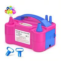 Electric Balloon Pump Portable Electric Balloon Blower Machine Balloon Air Pump Dual Nozzle Rose Red 110V 600W Balloon Inflat...