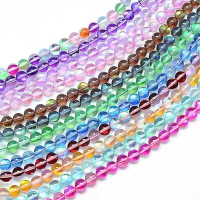 Synthetic Moonstone Beads Strands