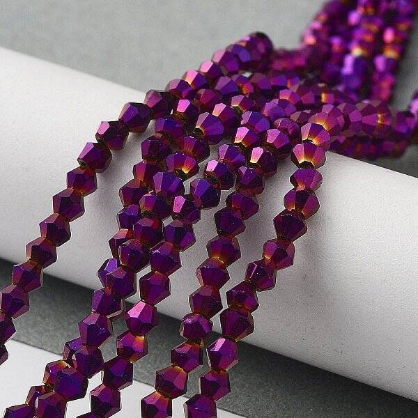 Electroplate Glass Bead Strands