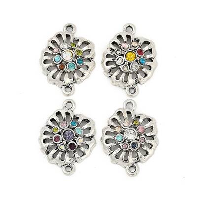 Alloy Rhinestone Connector Charms