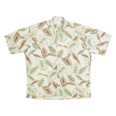 PIERRE CARDIN Mens Hawaiian Shirt Beige Floral XL
