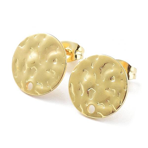 201 Stainless Steel Flat Round Stud Earring Findings