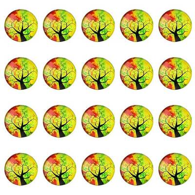 Half Round/Dome Tree Pattern Glass Flatback Cabochons for DIY Projects