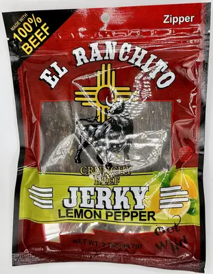 LEMON PEPPER - El Ranchito Crunchy Beef Jerky NET WT. 2 OZ