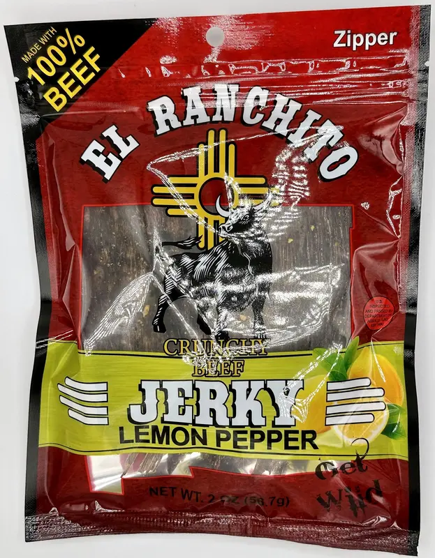 LEMON PEPPER - El Ranchito Crunchy Beef Jerky NET WT. 2 OZ