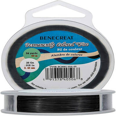 BENECREAT 165-Feet 0.017inch (0.45mm) 7-Strand Black Bead String Wire Nylon Coated Stainless Steel Wire for Necklace Bracelet...