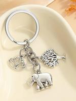 Elephant & Tree Design Keychain, Cute Animal Keychain for Women & Men, Fashion Accessories for Daily Use, Trendy All-match & ...