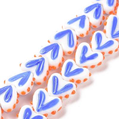 Heart Handmade Lampwork Beads Strands