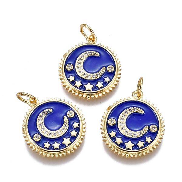 Brass Micro Pave Cubic Zirconia Pendants