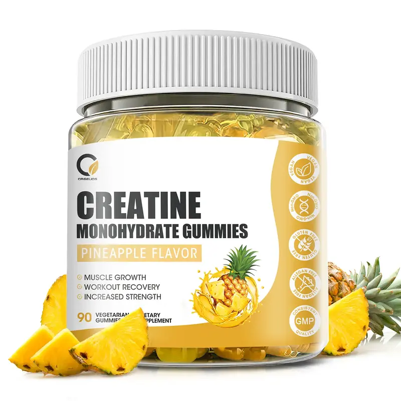 Creatine Monohydrate Gummies 3000mg, 90 Ct for Enhanced Muscle Growth, Recovery, Strength, Sugar Free Pre-Workout Supplement ...