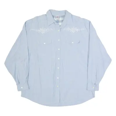C&A Womens Shirt Blue Collared Long Sleeve L
