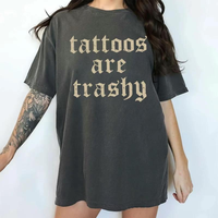 Comfort Colors Retro Tattoos Are Trashy Shirt, Funny Sayings Tattoos Are Stupid Tee For Women, Gothic Tattoos Graphic Printed...