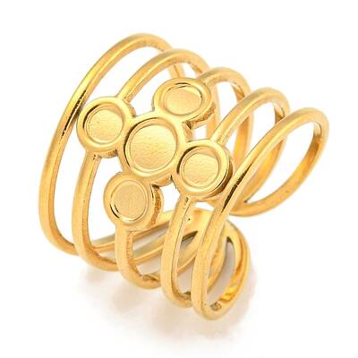 Ion Plating(IP) 304 Stainless Steel Cross Wide Open Cuff Ring Components