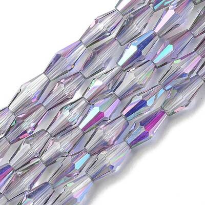 Transparent Electroplate Glass Beads Strands