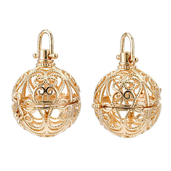 Rack Plating Brass Cage Pendants