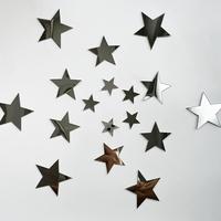 Acrylic Mirror Wall Decorative Stickers, 40pcs/set Star Shaped Wall Tiles Sticker, 3 Different Sizes Star Sticker, Self Ad...