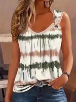 【Plus Size】 All Over Print Ring Linked Tank Top, Casual Sleeveless Top, Women's Plus Summer Clothing for Daily Wear, Summ...