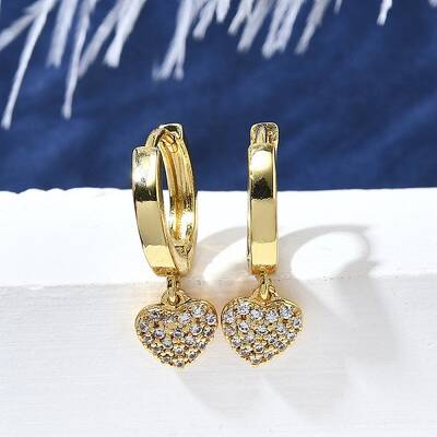 Heart Brass Hoop Earrings