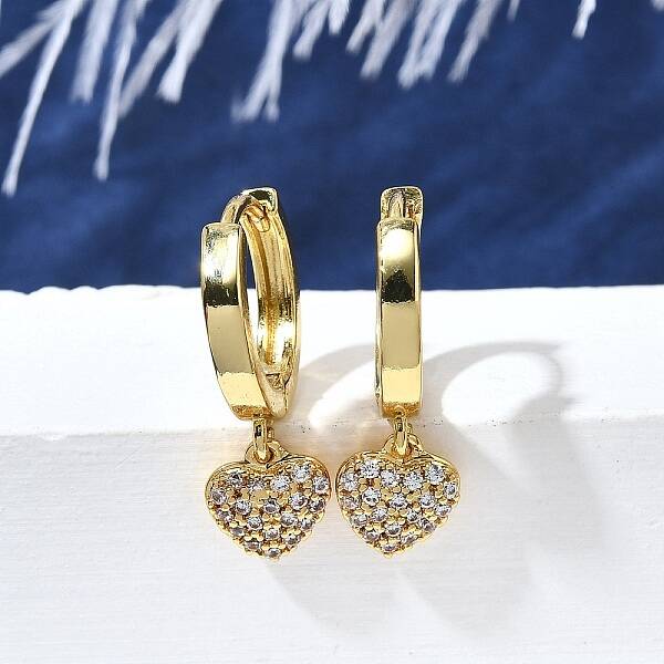 Heart Brass Hoop Earrings