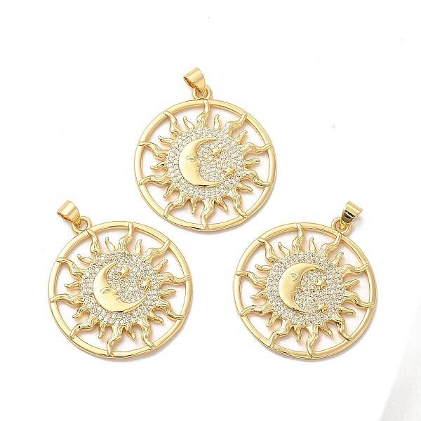 Rack Plating Brass Micro Pave Cubic Zirconia Pendants