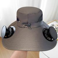 Removable Solar Charging Fan Embedded Large Edge Hat Summer Outdoor Sun Hat Men's Mountaineering Fishing Hat brim sun hat wid...