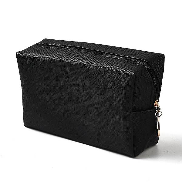 Rectangle PU Leather Cosmetic Storage Zipper Bag