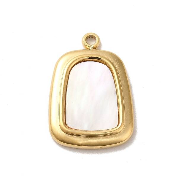 304 Stainless Steel Pave Shell Pendants