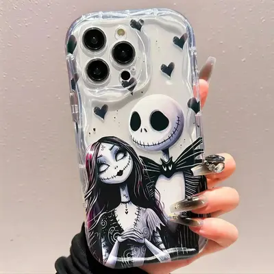 Halloween Horror Skull & Girl Pattern Clear Phone Case, Anti-drop Cellphone Protective Case, Shockproof Mobile Phone Cover fo...