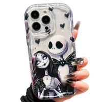 Horror Skull & Girl Pattern Clear Phone Case, Anti-drop Cellphone Protective Case, Shockproof Mobile Phone Cover for iPhone ...