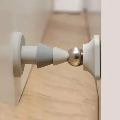 Magnetic Silica Gel Door Stopper, Punch-free Silent Door Protector, Universal Household Doorstop for Kitchen, Bathroom & Bedr...