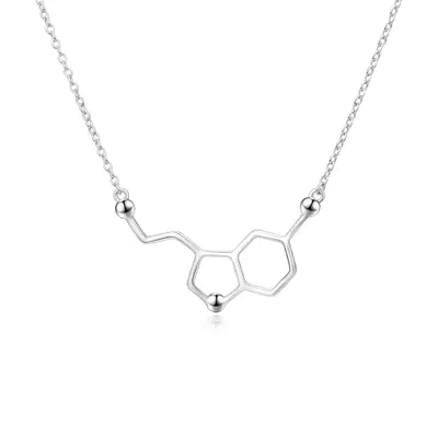 Sterling Silver Serotonin Molecule Pendant Necklace