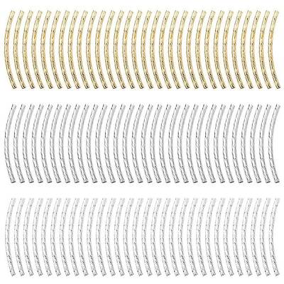 90Pcs 3 Colors Brass Tube Beads