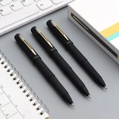 Plain Roller Ball Gel Pen, 3pcs Black Gel Pens, Special Pen for School or Office, Office Accessories, Writing Tools