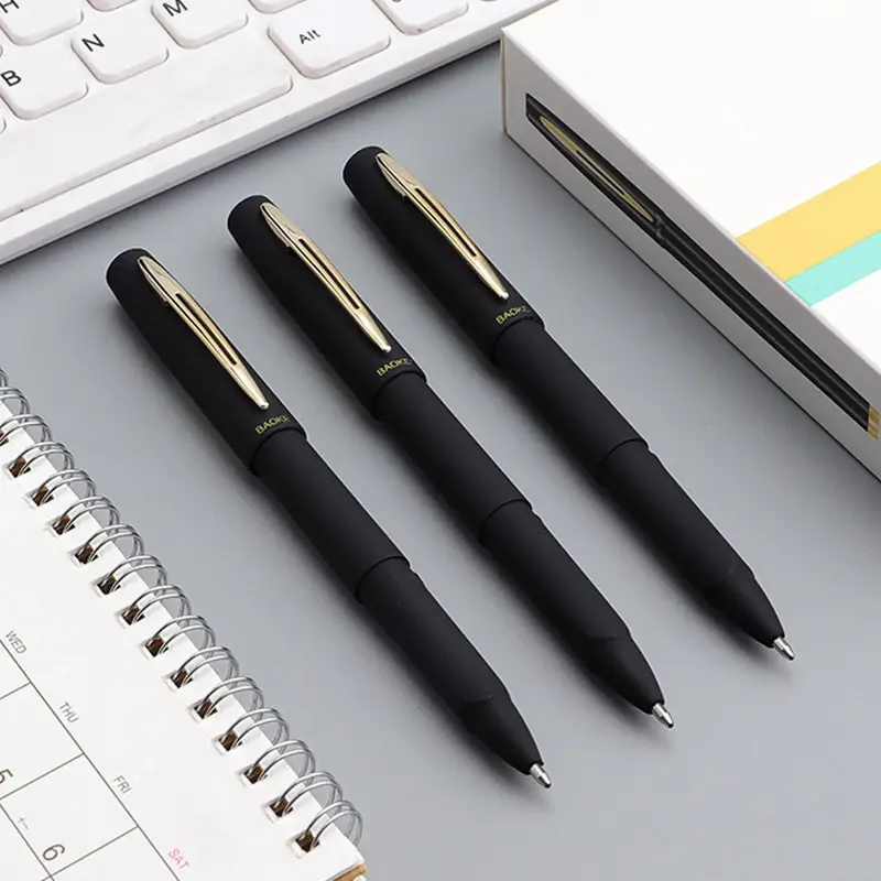 Plain Roller Ball Gel Pen, 3pcs Black Gel Pens, Special Pen for School or Office, Office Accessories, Writing Tools