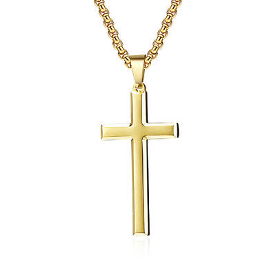 Stainless Steel Cross Pendant Unisex Necklaces