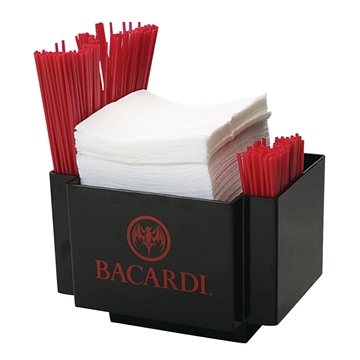 24 Promotional Napkin Caddy Holder w/2 Side Straw Pockets - ABS ...