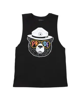 Pride Bear Unisex Muscle Tank | Coal | Size: S