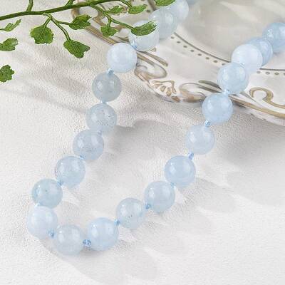 Natural Aquamarine Beaded Necklaces