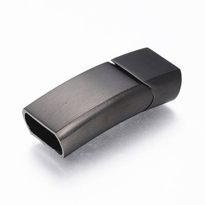 304 Stainless Steel Magnetic Clasps with Glue-in Ends