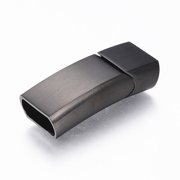 304 Stainless Steel Magnetic Clasps with Glue-in Ends
