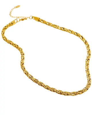 18K Gold Rope Chain Necklace