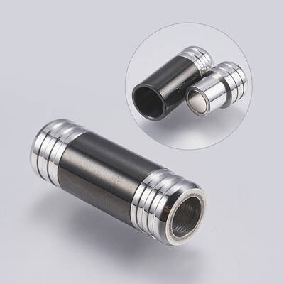 304 Stainless Steel Magnetic Clasps with Glue-in Ends