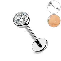 Oufer 20G Implant Grade Titanium Push Pin Flat Back Nose Stud Helix/Cartilage Piercing Jewelry