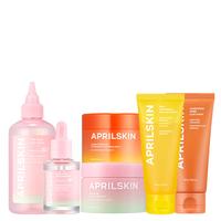 [APRILSKIN official] Affordable Glass Glow Set (Double Cleanser, Vita Toner, Mucin Serum, IPMP Solution, Exfoliate Mask) | K-...