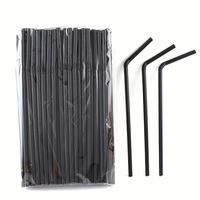 Disposable Straws, 100pcs Flexible Plastic Straws, Disposable Drinking Utensils for Home Kitchen Party Restaurant, Kitchen Es...