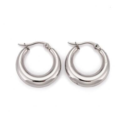 Non-Tarnish Ring 304 Stainless Steel Hoop Earrings