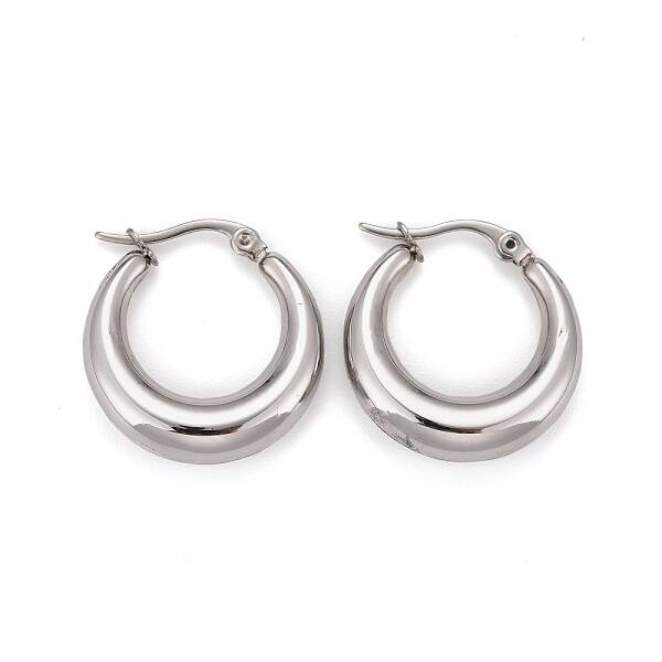 Non-Tarnish Ring 304 Stainless Steel Hoop Earrings