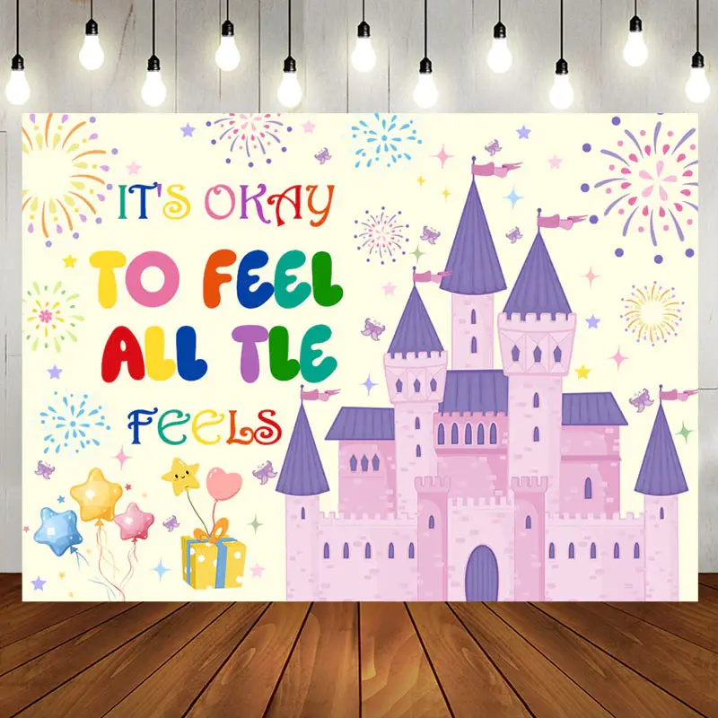 Aperturee To Feel All The Feels Pink Castle Birthday Backdrop | Custom Birthday Backdrops | Birthday Curtain Backdrop | Birth...