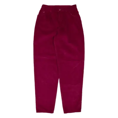 WRANGLER Corduroy Trousers Maroon Relaxed Tapered Womens W27 L32
