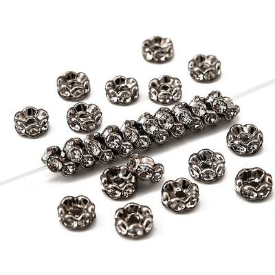 Brass Rhinestone Spacer Beads